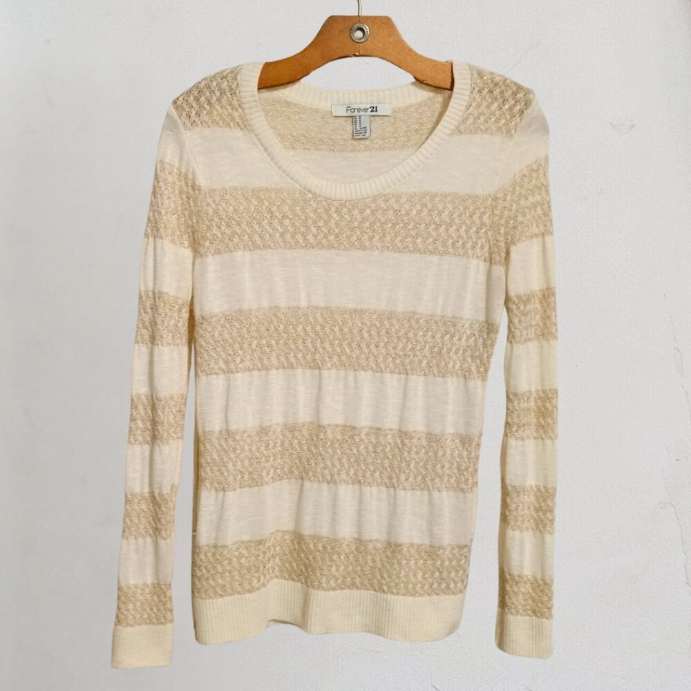 4/$25 Gold Stripe Knit Sweater